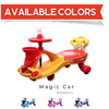 Keppz Musical Twist & Swing Car Ride-On for Kids Push and Pedal-Free Ride with Steering Wheel & Basket.