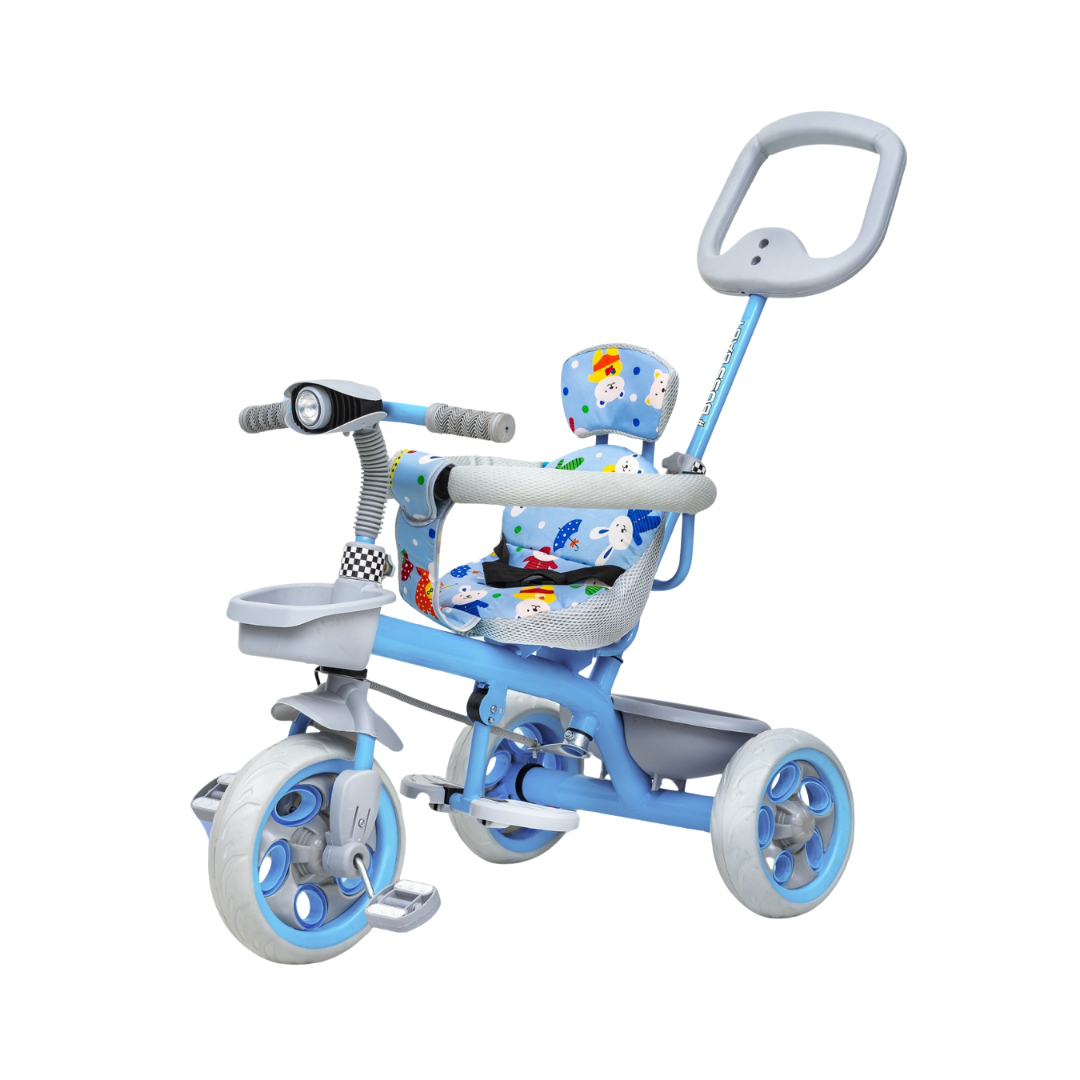 Keppz Cute Baby Tricycle for Kids  Adjustable Handle, Storage Basket & Cushioned Seat - Keppz