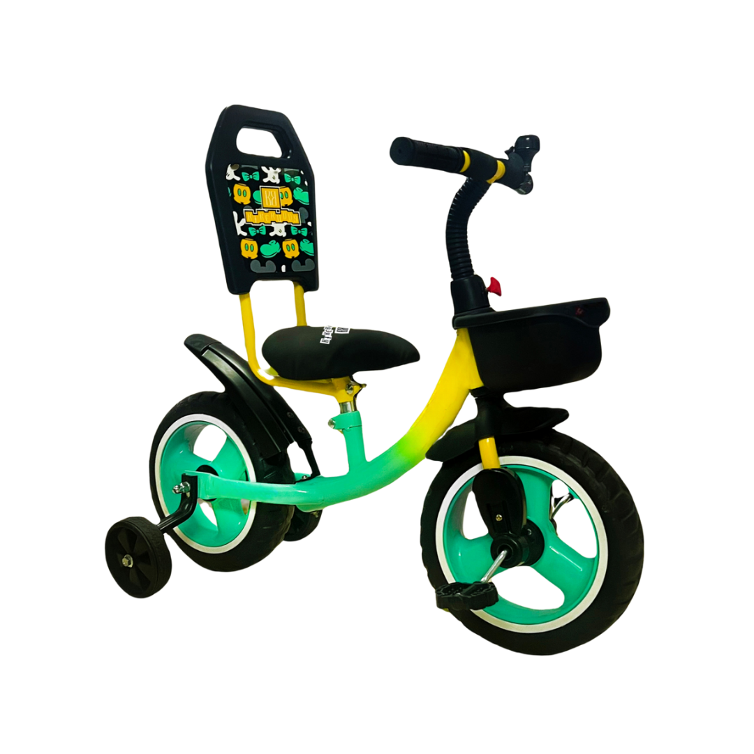 Keppz Boom Ride Kid s Tricycle with Backrest & Side Wheels Gradient. - Keppz