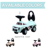 Keppz Musical Push Ride-On Sports Car for Kids  Mint Green & Black Foot-to-Floor Car with Steering Wheel & Backrest