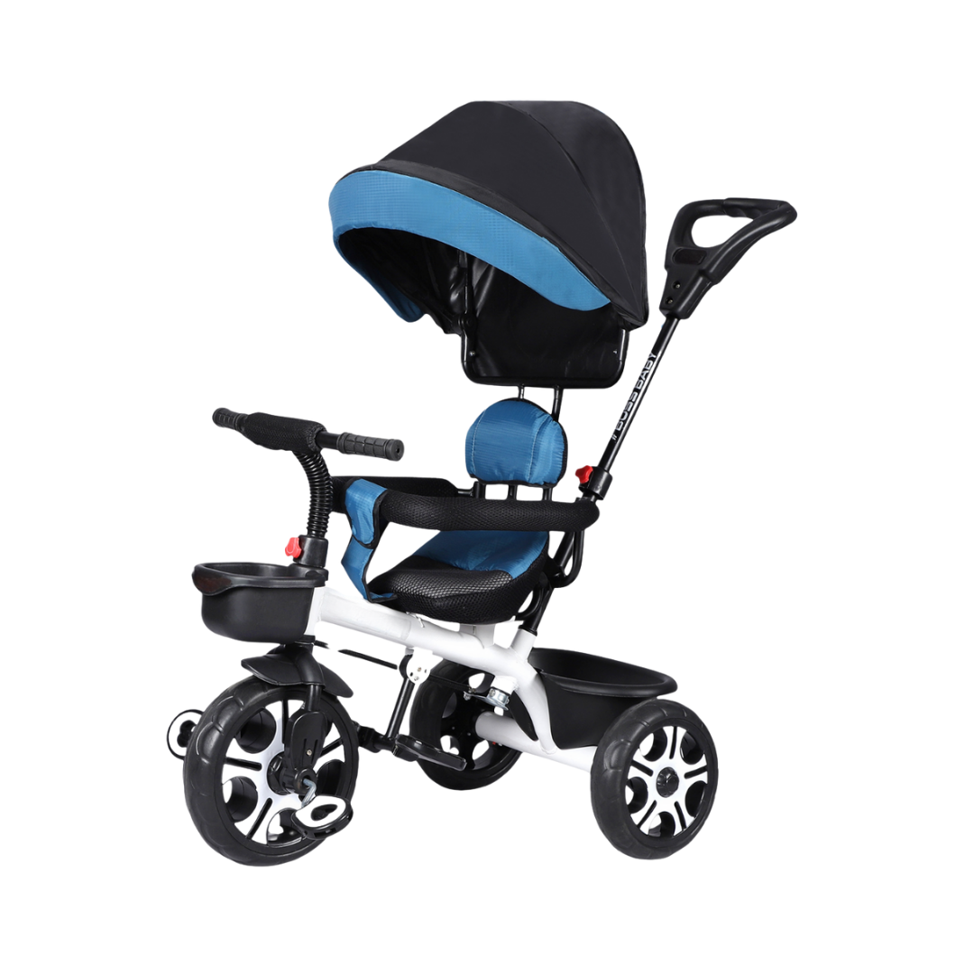 Keppz 3-in-1 Luxury Baby Trike with Canopy, Red & Black Tricycle - Keppz