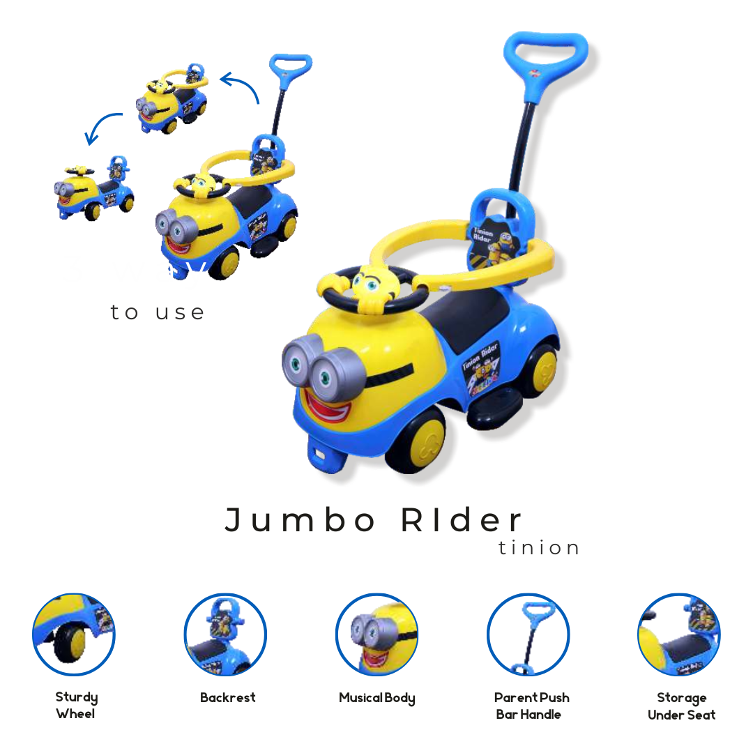 Keppz Piggy Push Ride-On Car for Kids with Handle   & Cream Foot-to-Floor Car with Safety Guard Rail - Keppz