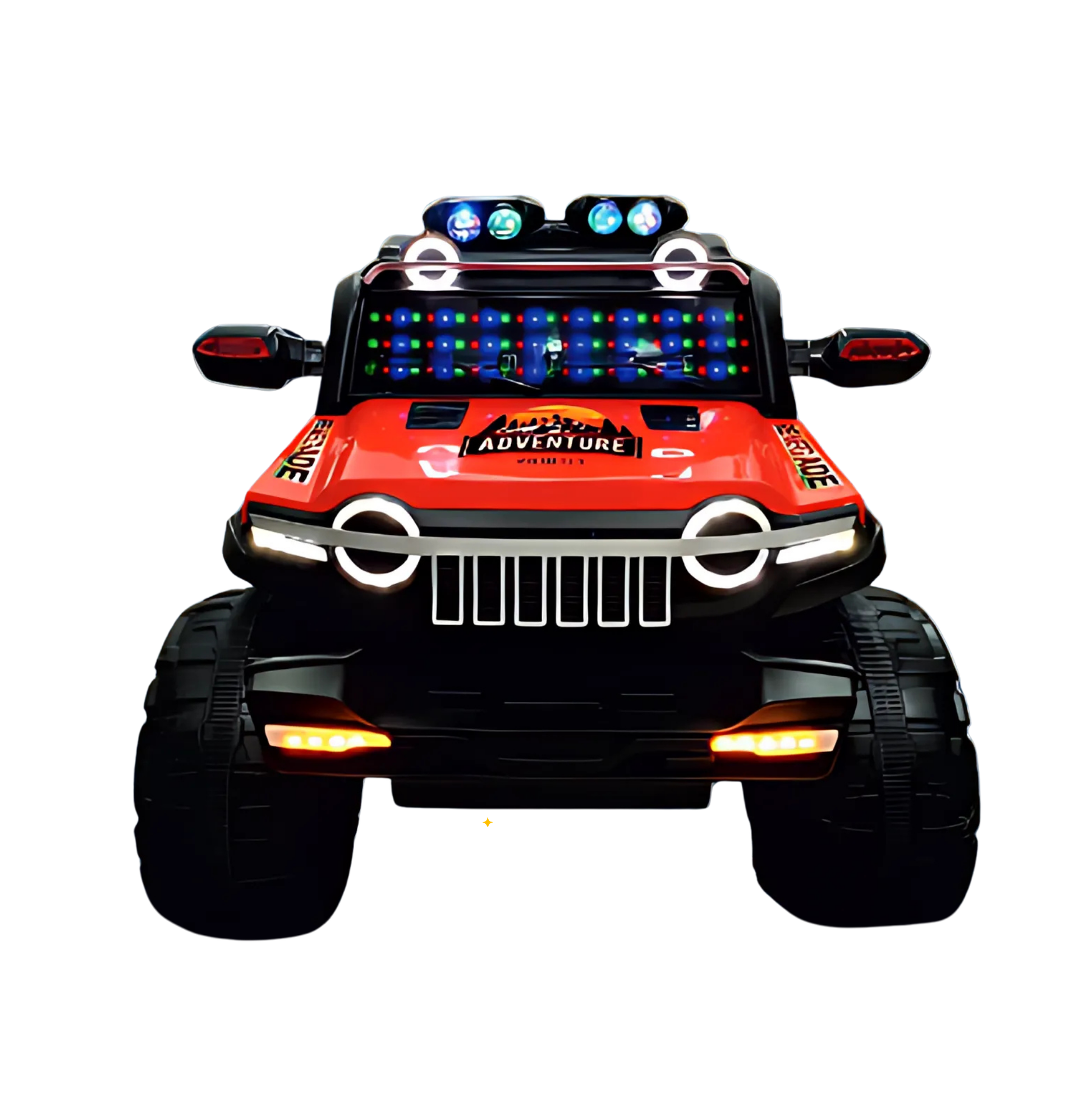 Keppz Kids Electric Ride-On Jeep  Red, 4-Wheel Off-Road Design - Keppz