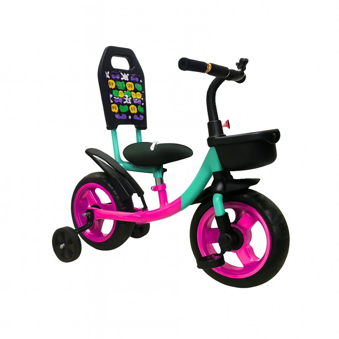 Keppz Boom Ride Kid s Tricycle with Backrest & Side Wheels Gradient. - Keppz