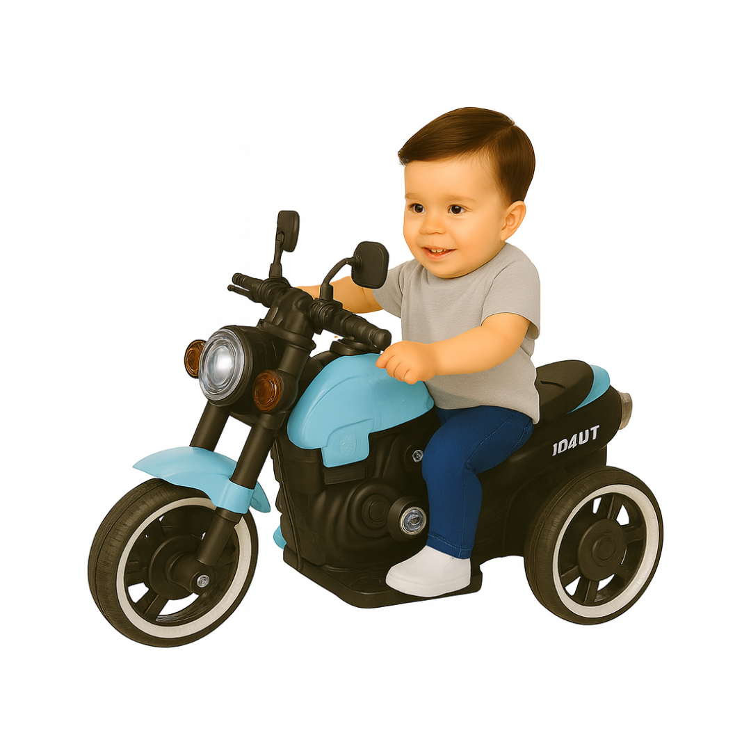 Keppz Modern EV Sport Bike for Kids with Bluetooth Music, Headlights, and Hand Accelerator. - Keppz