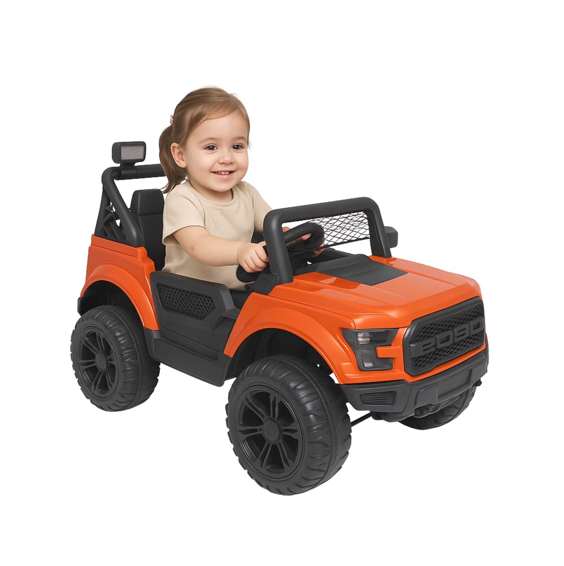 Keppz Black Jeep-Style Ride-On Car for Kids with Music, Lights, and Parental Remote Control - Keppz