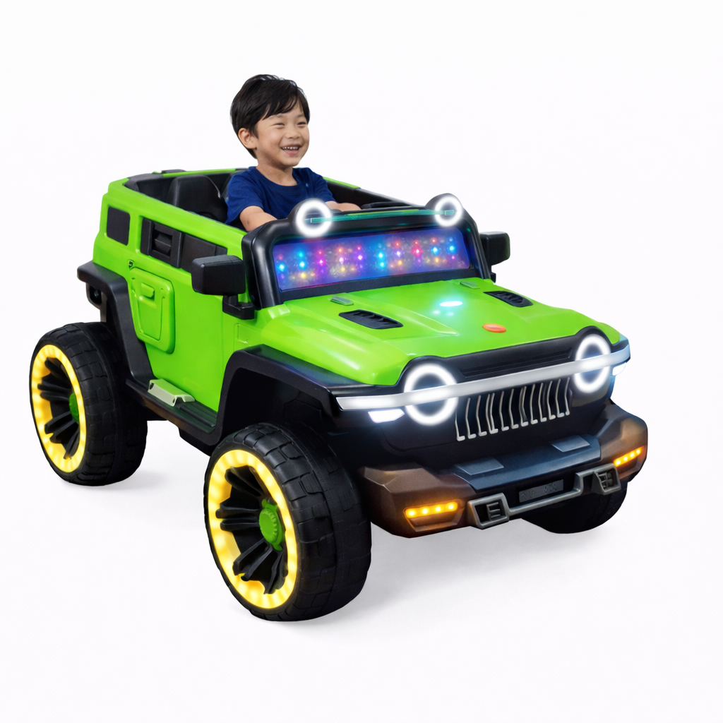 Keppz Kids Battery Ride On SUV with LED Lights, Music, Big Wheels & Steering.