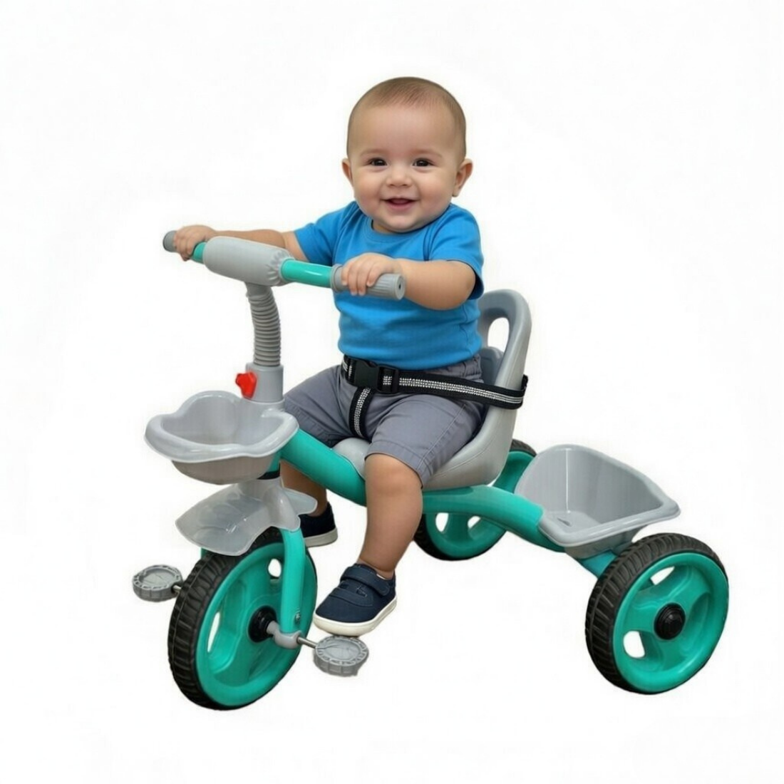 Keppz Baby Tricycle with Comfortable Seat, Safety Belt & Front Basket.