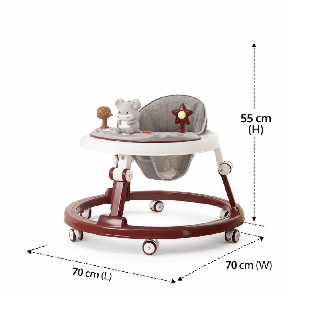 Keppz Baby Walker with Music Toys, Adjustable Height & Smooth Safe Wheels.