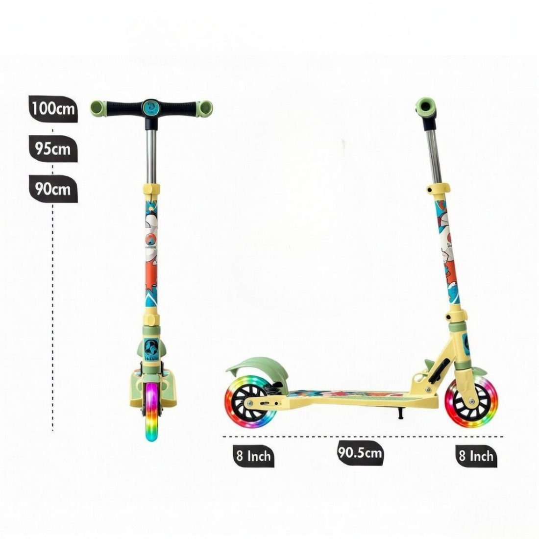 Keppz Turbo Titan Kids Scooter with Adjustable Handle Brake & Sound Proof Tyres.