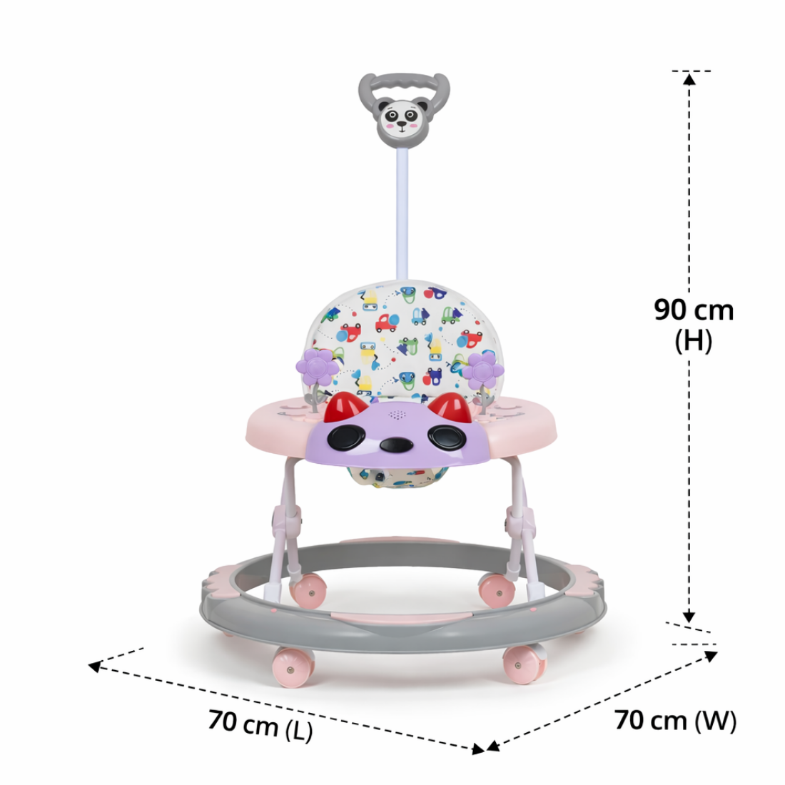 Keppz Baby Walker with Push Handle, Musical Toy Panel & 360° Smooth Wheels.