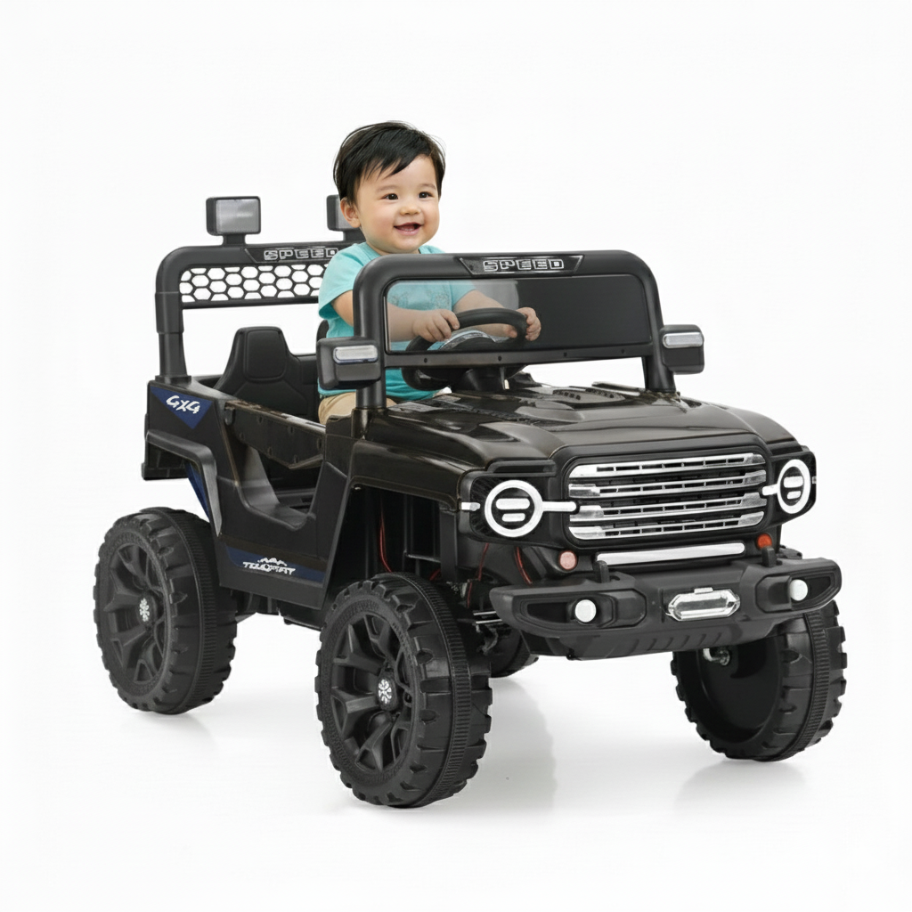Keppz Kids Electric Ride-On Jeep Car with Remote Control, Rechargeable Battery, LED Lights & Music  2 to 6 Years.
