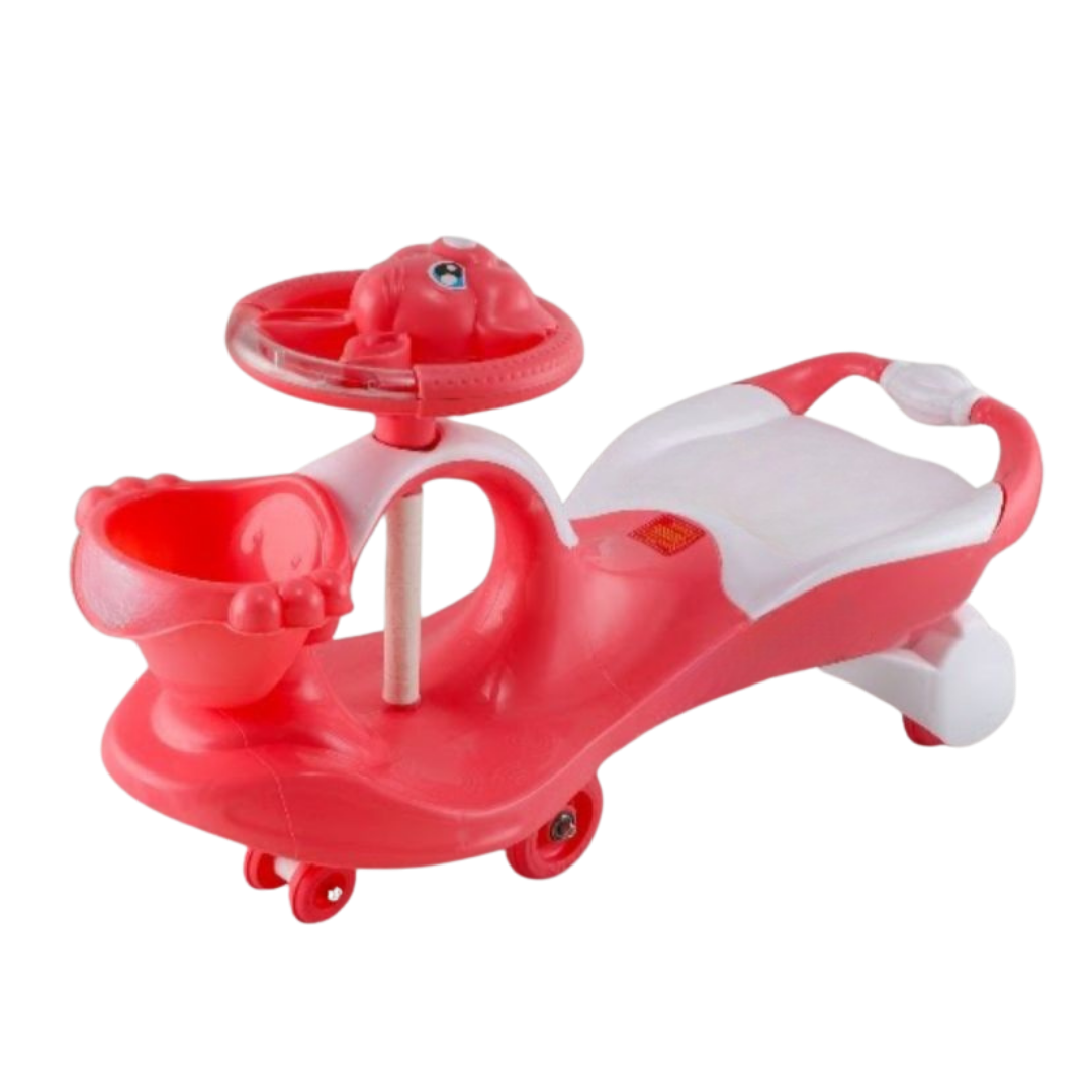 Keppz Kids Ride-On Swing Car with Steering Wheel, Storage & Backrest Handle.