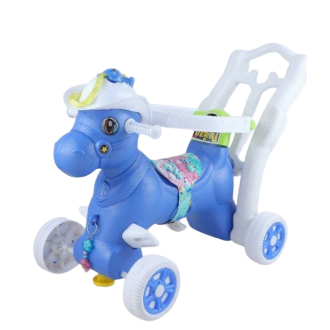 Keppz Horse Ride-On Push Toy for Kids with Handle, Backrest & Smooth Wheels.