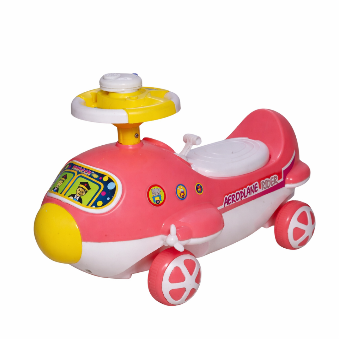 Keppz Aeroplane Ride-On Push Toy for Kids with Steering Wheel & Comfortable Seat.