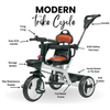 Keppz Baby Tricycle with Push Handle, Leather Seat, Safety Backrest, and Storage Basket  Beige - Keppz