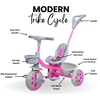 Keppz Compact Kids Tricycle with Push Handle & Seat Belt  Lightweight Baby Trike for 1.5 Years with Storage Basket. - Keppz