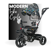 Keppz 4-in-1 Baby Tricycle with Headlight, Canopy, Safety Harness, and Push Handle.