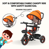Keppz 4-in-1 Baby Tricycle with Canopy, Push Handle, Safety Harness, and Storage Basket. - Keppz