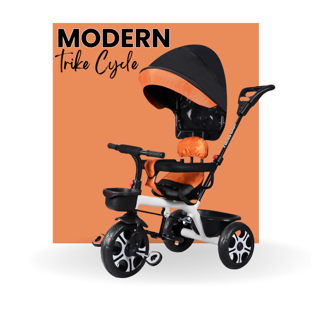Keppz 3-in-1 Luxury Baby Trike with Canopy, Red & Black Tricycle - Keppz