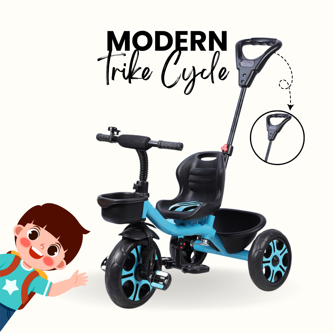 Keppz Lightweight Baby Tricycle with Push Handle and Storage Basket. - Keppz