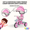 Keppz Stylish Kids Tricycle with Printed Canopy & Safety Belt  Baby Trike with Push Handle & Storage Basket for 1.5 Years. - Keppz