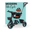 Keppz Baby Tricycle with Push Handle, Leather Seat, Safety Backrest, and Storage Basket  Beige - Keppz