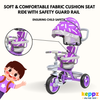Keppz Stylish Kids Tricycle with Printed Canopy & Safety Belt  Baby Trike with Push Handle & Storage Basket for 1.5 Years. - Keppz