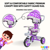 Keppz Stylish Kids Tricycle with Printed Canopy & Safety Belt  Baby Trike with Push Handle & Storage Basket for 1.5 Years. - Keppz