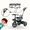 Keppz Cushioned Kids Tricycle with Backrest & Push Handle Baby Trike for 1.5 Years with Storage Basket & Safety Belt - Keppz