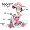 Keppz 4-in-1 Baby Tricycle with Canopy, Parental Handle, Storage Basket, and Safety Harness.