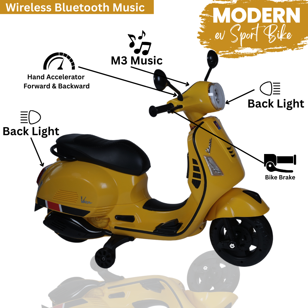 Keppz Electric Cartoon Ride-On Bike Red – Kids Toy with Music & Lights