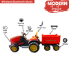Keppz Kids Ride-On Tractor with Detachable Trailer, Steering Wheel, and Pedal Control. - Keppz