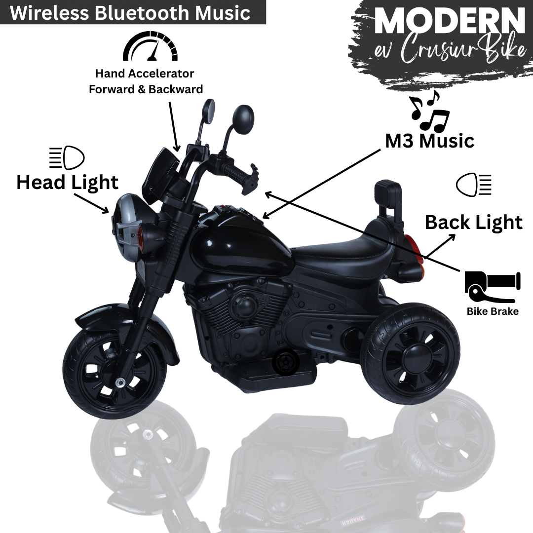 Keppz Harley-Style Electric Ride-On Bike – 3-Wheeler for Kids