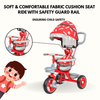 Keppz Stylish Kids Tricycle with Printed Canopy & Safety Belt  Baby Trike with Push Handle & Storage Basket for 1.5 Years. - Keppz