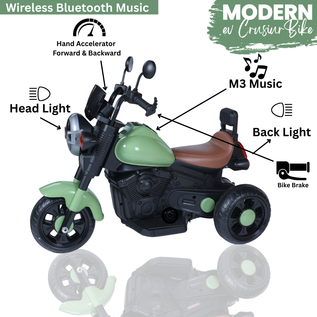 Keppz Red Battery Ride-On Sports Bike – Kids Trike with Lights & Music