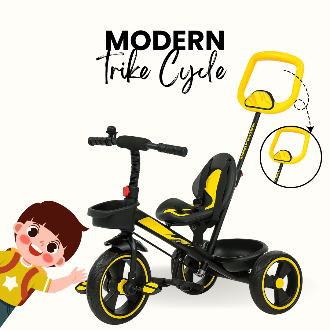 Keppz Kids Tricycle with Parental Control Handle  Foldable Baby Trike for 1.5 Years, with Storage Basket & Safety Belt. - Keppz