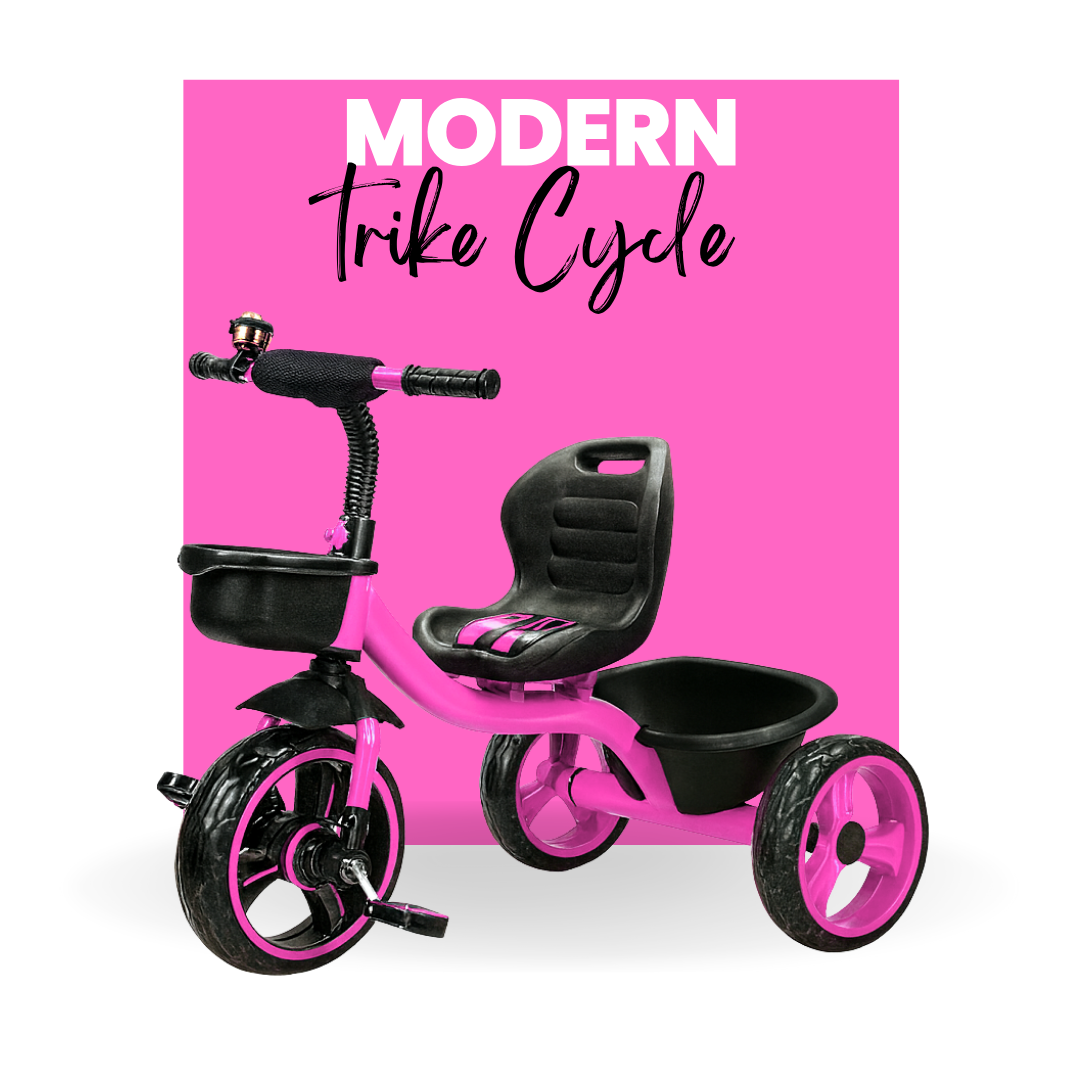 Keppz Kids Pedal Tricycle with Bell, Ergonomic Seat, and Rear Storage Basket. - Keppz