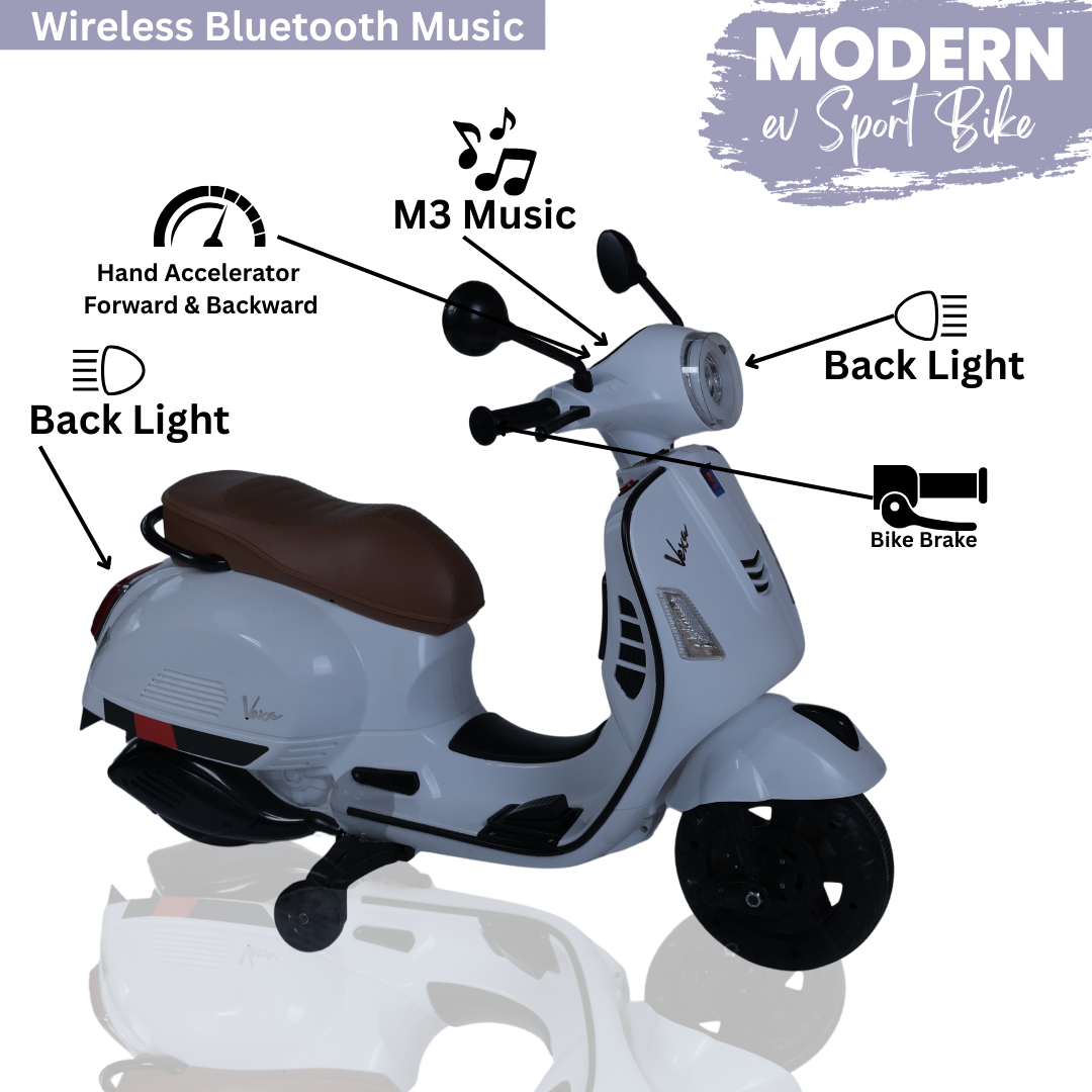 Keppz Electric Cartoon Ride-On Bike Red – Kids Toy with Music & Lights