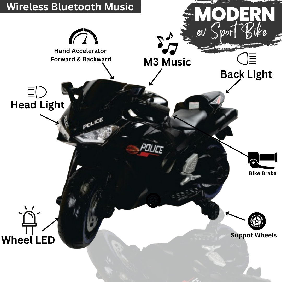 Keppz, Sports Ride-On Bike with Music, LED Lights, and Support Wheels  R3 Design. - Keppz