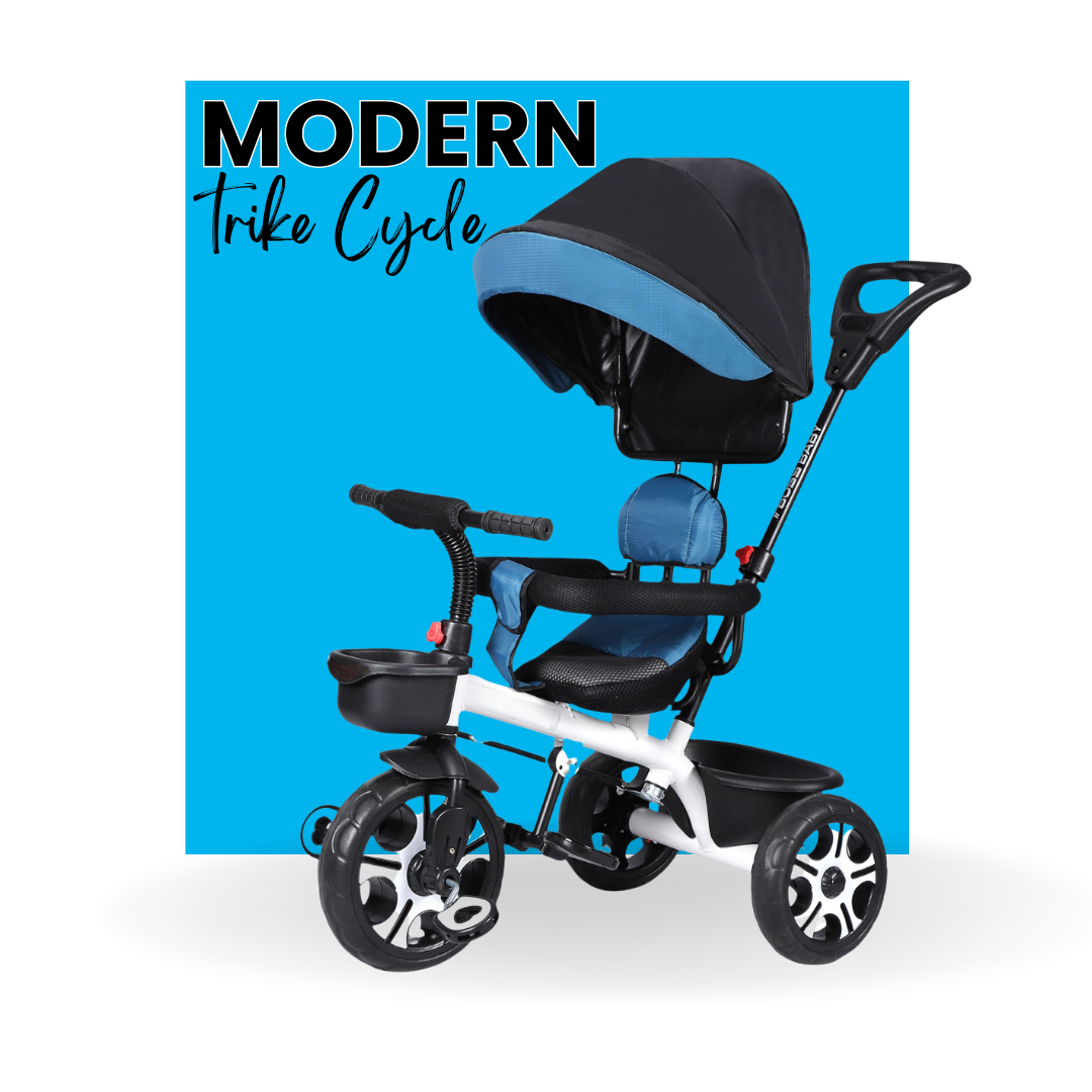 Keppz 3-in-1 Luxury Baby Trike with Canopy, Red & Black Tricycle - Keppz