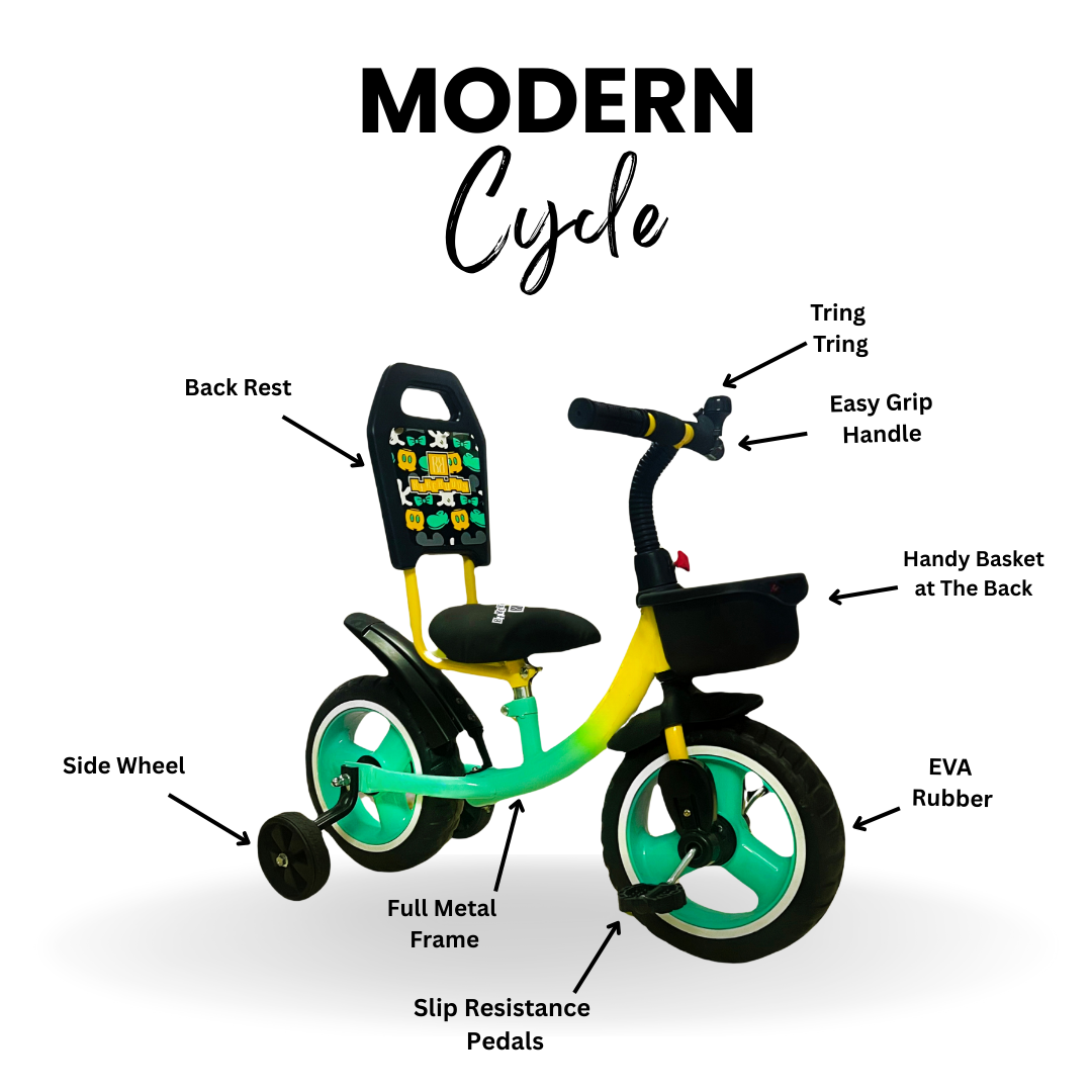Keppz Boom Ride Kid s Tricycle with Backrest & Side Wheels Gradient. - Keppz