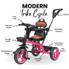 Keppz Baby Tricycle with Push Handle, Leather Seat, Safety Backrest, and Storage Basket  Beige - Keppz