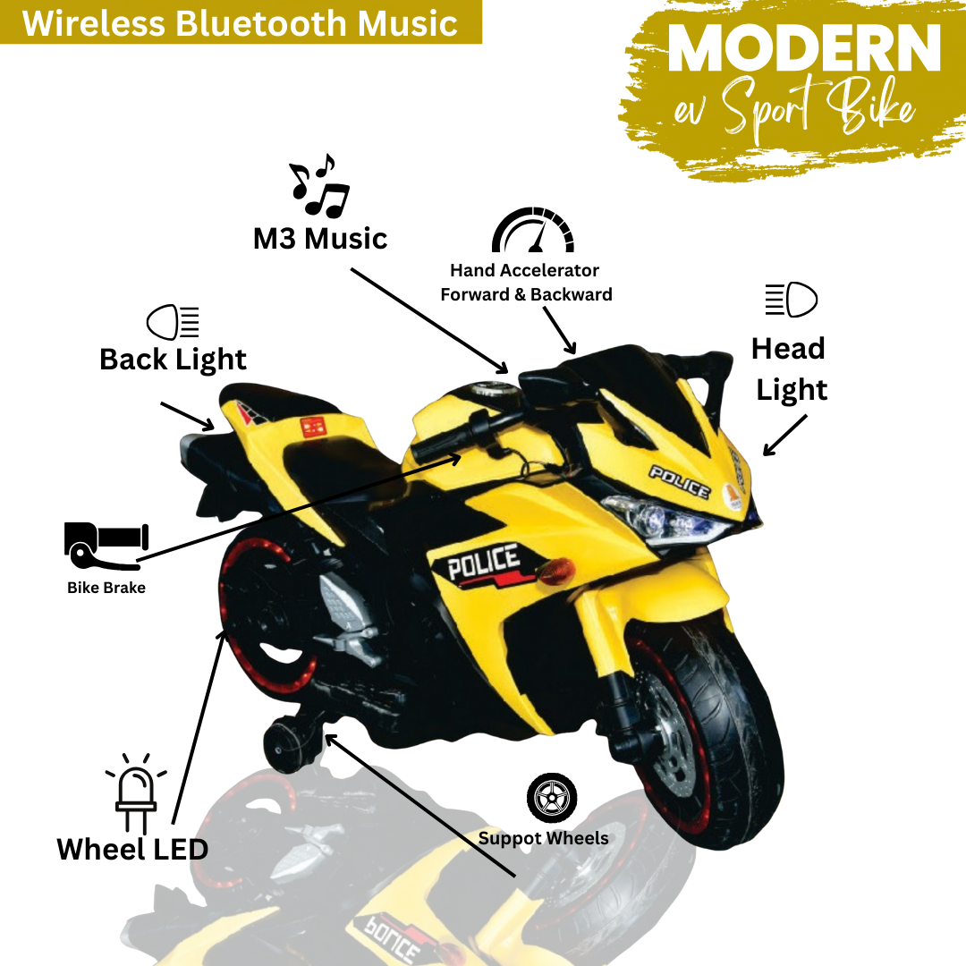 Keppz, Sports Ride-On Bike with Music, LED Lights, and Support Wheels  R3 Design. - Keppz