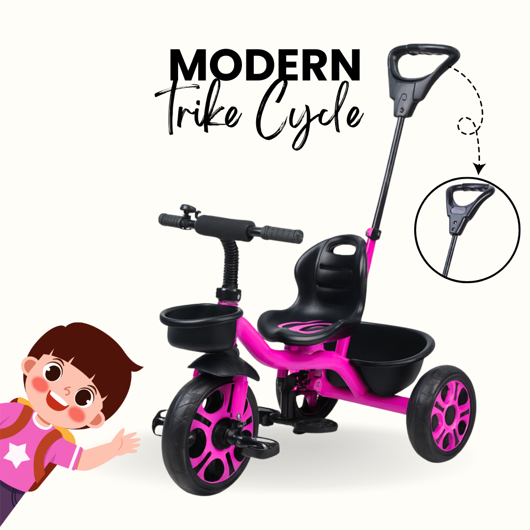 Keppz Lightweight Baby Tricycle with Push Handle and Storage Basket. - Keppz