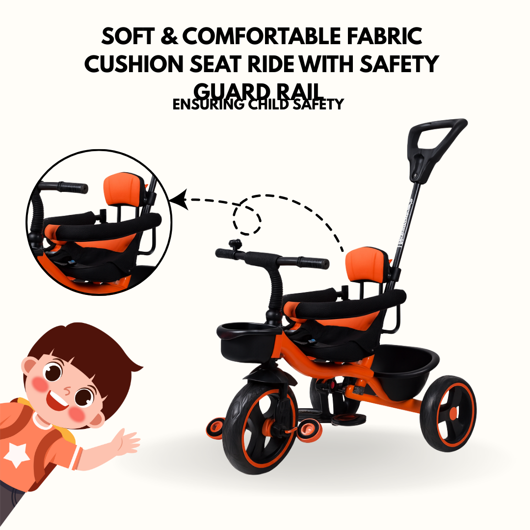 Keppz Yellow Battery Ride-On Bike – Kids 3-Wheeler with Music & Light