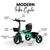 Keppz Kids Pedal Tricycle with Bell, Ergonomic Seat, and Rear Storage Basket. - Keppz