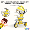 Keppz Stylish Kids Tricycle with Printed Canopy & Safety Belt  Baby Trike with Push Handle & Storage Basket for 1.5 Years. - Keppz