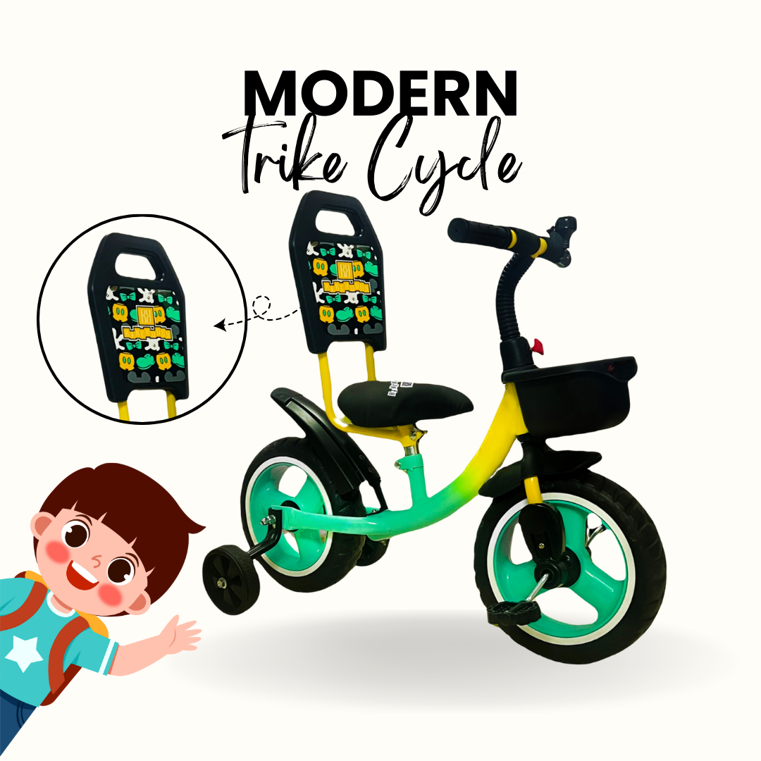 Keppz Boom Ride Kid s Tricycle with Backrest & Side Wheels Gradient. - Keppz