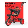 Keppz Baby Tricycle with Push Handle, Leather Seat, Safety Backrest, and Storage Basket  Beige - Keppz